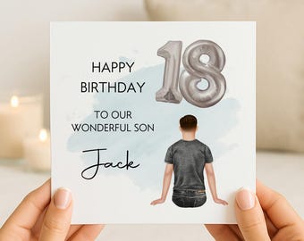 Personalised 18th Birthday Card | Boy's Eighteenth Keepsake Card | Son/Grandson/Nephew/Cousin/Brother/Friend/Family/Boyfriend | 18th Card