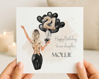 Personalised 21st Birthday Card to Daughter | Girls Twenty First Keepsake Card/Gift | Granddaughter/Niece/Cousin/Sister/Friend/Family