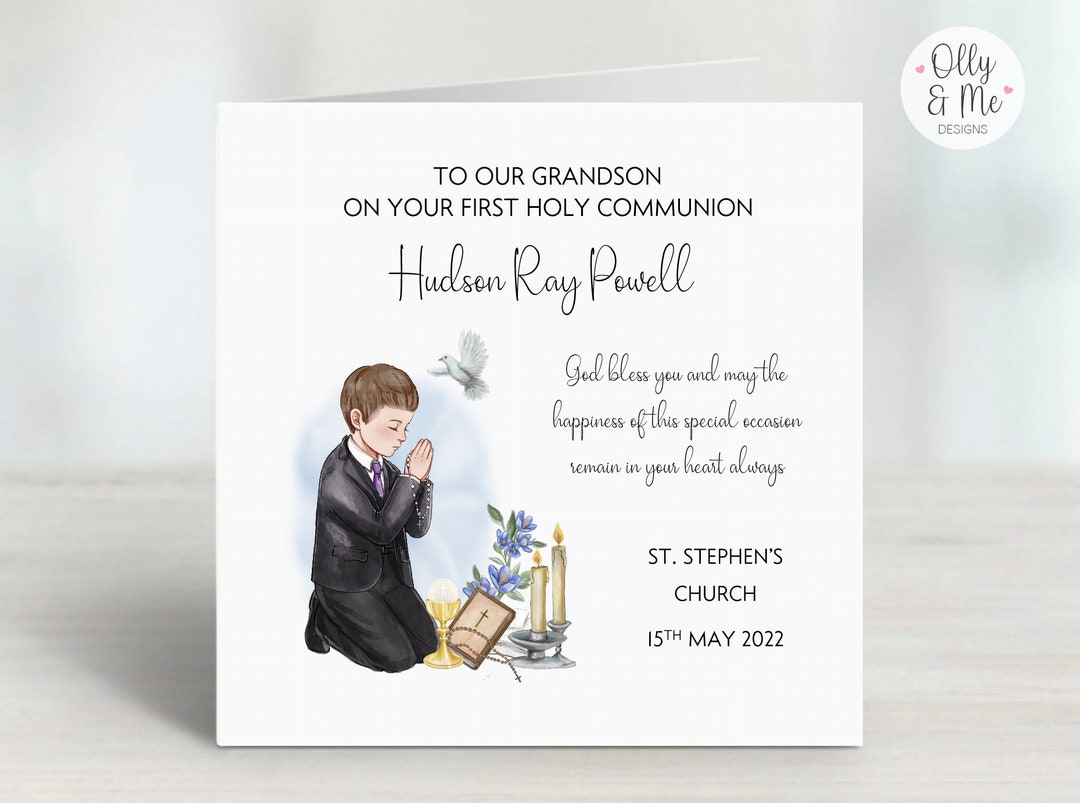 Personalised First Holy Communion Card | 1st Holy Communion Keepsake
