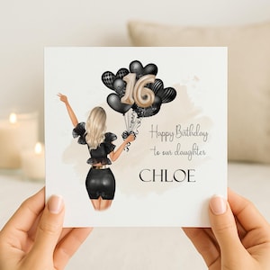 Personalised 16th Birthday Card | Girls Sixteenth Keepsake Card | Daughter/Granddaughter/Niece/Cousin/Sister/Friend/Family | Sweet Sixteen