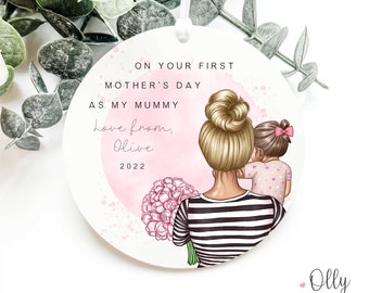Personalised First Mother's Day Mummy Plaque/Sign Keepsake | Gift/Present from Daughter/Baby | 1st Mothers Day | New Mum/New Baby Girl