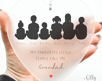 Personalised Grandad/Grandpa/Pops/Taid Sign/Plaque Gift Keepsake | Father's Day/Birthday Present | Favourite Little People | Acrylic Heart