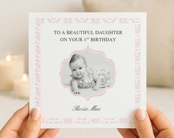 Personalised 1st Birthday Card | Baby Girl 1st Birthday Card | First Birthday Keepsake | ANY RELATION