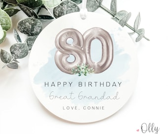 Personalised 80th Birthday Plaque/Sign | Dad/Grandpa/Great Grandad/Uncle/Brother | Eighty Friend/Family Gift/Keepsake/Present | Acrylic