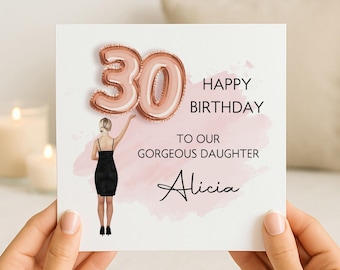 Personalised 30th Birthday Card to Daughter | Girls Thirtieth Keepsake Card/Gift | Granddaughter/Niece/Cousin/Sister/Friend/Family