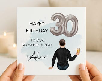 Personalised 30th Birthday Card to Son | Men's Thirtieth Keepsake Card/Gift | Grandson/Nephew/Cousin/Brother/Friend/Family/Husband