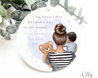 Personalised First Mother's Day Mummy Plaque/Sign Keepsake | Gift/Present from Son/Baby | 1st Mothers Day | New Mum/New Baby Boy