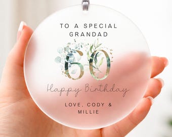 Personalised Grandad/Grandpa/Granda/Pops Birthday Plaque/Sign ANY AGE | 50th 60th 70th Grandparent Gift/Keepsake/Present | Ornament