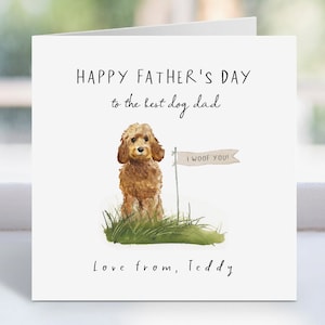Personalised Father's Day card from the Dog | Pet Keepsake Card | Best Dog Dad Card | Favourite Human Keepsake | Cockapoo plus other breeds!