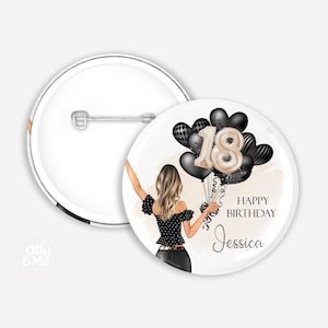 Personalised 18th Birthday Badge | Girls Eighteenth Keepsake Gift | Daughter/Granddaughter/Niece/Cousin/Sister/Friend/Family