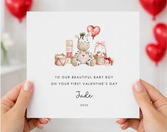 Personalised 1st Valentine's Day Card for Son | Baby Boy First Valentines Greeting Card | Valentine Card for Son