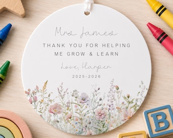 Personalised Teacher/Teaching Assistant Thank You Gift | Keepsake Plaque | Preschool/Nursery/Childminder/School End of Term Leaving Present