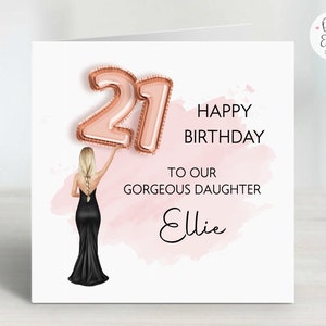Personalised 21st Birthday Card to Daughter | Girls Twenty First Keepsake Card/Gift | Granddaughter/Niece/Cousin/Sister/Friend/Family