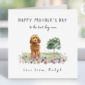 Personalised Mother's Day card from the Dog | Pet Keepsake Card | Best Dog Mum Card | Favourite Human Keepsake | Cockapoo plus other breeds!