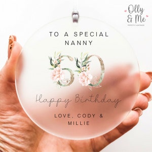 Personalised Nanny/Grandma/Nanna/Gran Birthday Plaque/Sign ANY AGE | 50th 60th 70th Grandparent Gift/Keepsake/Present | Floral