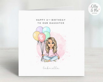 Personalised Girls Birthday Card | Daughter/Granddaughter/Niece/Cousin/Sister/Friend | ANY AGE 6th 7th 8th 9th 10th 11th 12th 13th Keepsake