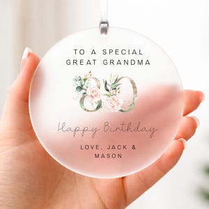 Personalised Great Grandma/Nanny/Nanna/Gran Birthday Plaque/Sign | 70th 80th 90th Grandparent Gift/Keepsake/Present | Floral
