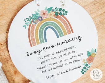 Personalised Nursery/Teacher Thank You Gift | Keepsake Plaque | Preschool/Nursery/Childminder End of Term Leaving Present