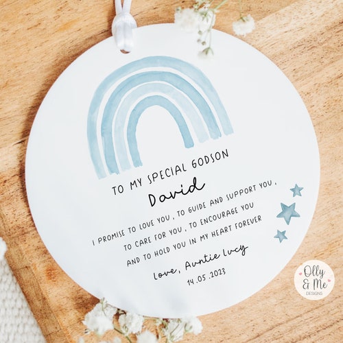 Personalised Godson Gift | Christening Keepsake Plaque | Godparent/Godchild Gift | Acrylic