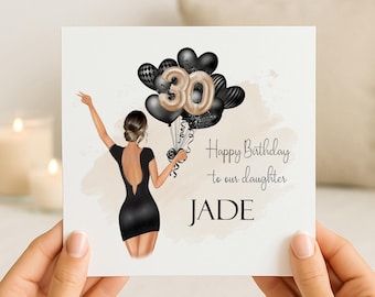 Personalised 30th Birthday Card to Daughter | Girls Thirtieth Keepsake Card/Gift | Granddaughter/Niece/Cousin/Sister/Friend/Family
