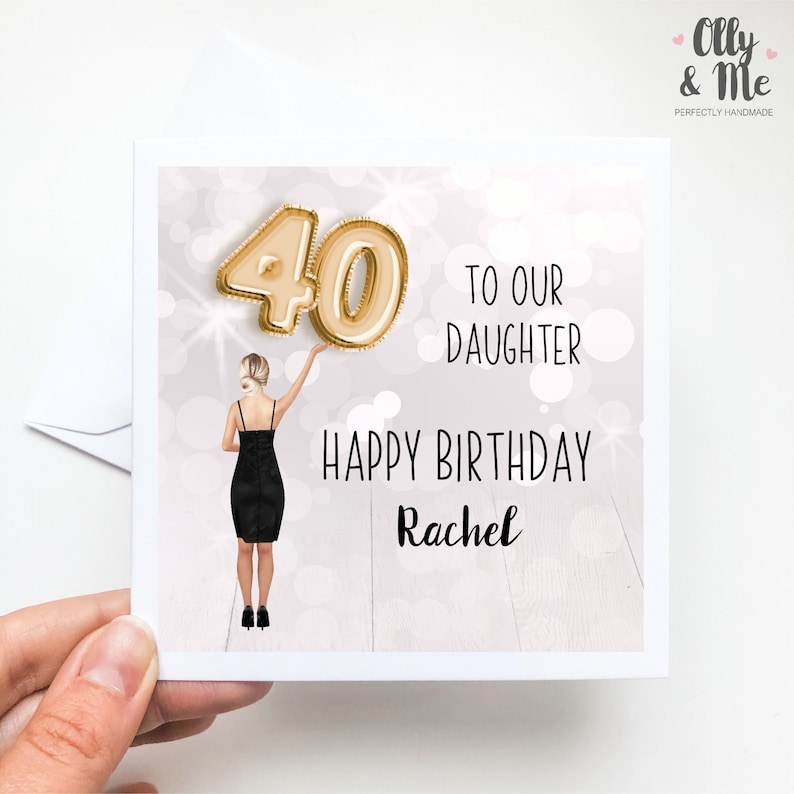 Personalised 40th Birthday Card to Daughter Girls Fortieth | Etsy