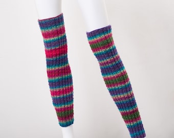 Ocieplacze na nogi Kaleidoscope | Ręcznie robione kolorowe dzianiny | Ocieplacze dla tancerzy