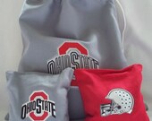 Ohio State Buckeyes Cornhole Toss Set with Logos on the Bags