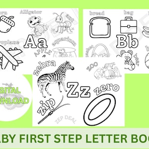 Baby Shower letters, Coloring Book: A-Z Learning Game (Printable Digital Download)