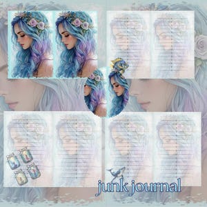 Mermaid Magic Junk Journal,  DIY Printable Journal Pages, Ocean Scrapbook Set,  Coastal Fantasy Art, Digital Download, Printable Ephemera,