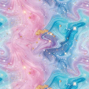 Galaxy Aurora Colorful Universe Pattern Pure Cotton Fabric Quilt Fabric By The Half Yard