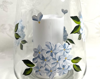 Large Hydrangea Candle Holder  Floral Table Centerpiece, Romantic Home Décor, elegant wedding decor