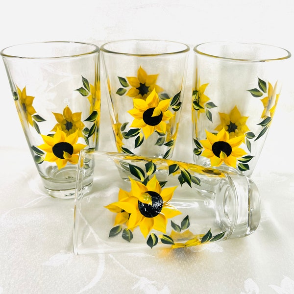 Sunflower Glasses Etsy