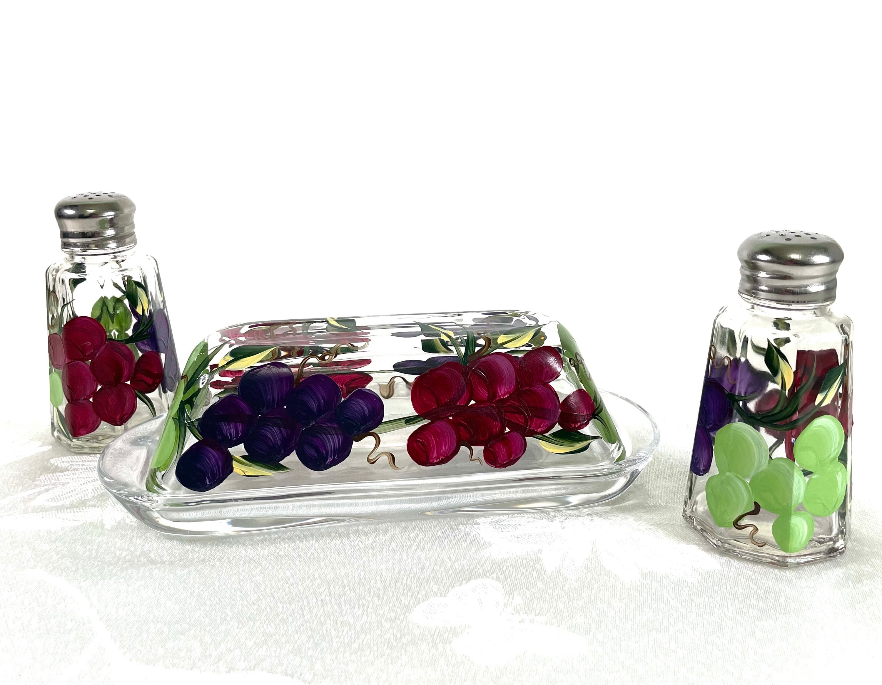 Butter dish with grapes salt and pepper shakers butter dish Etsy