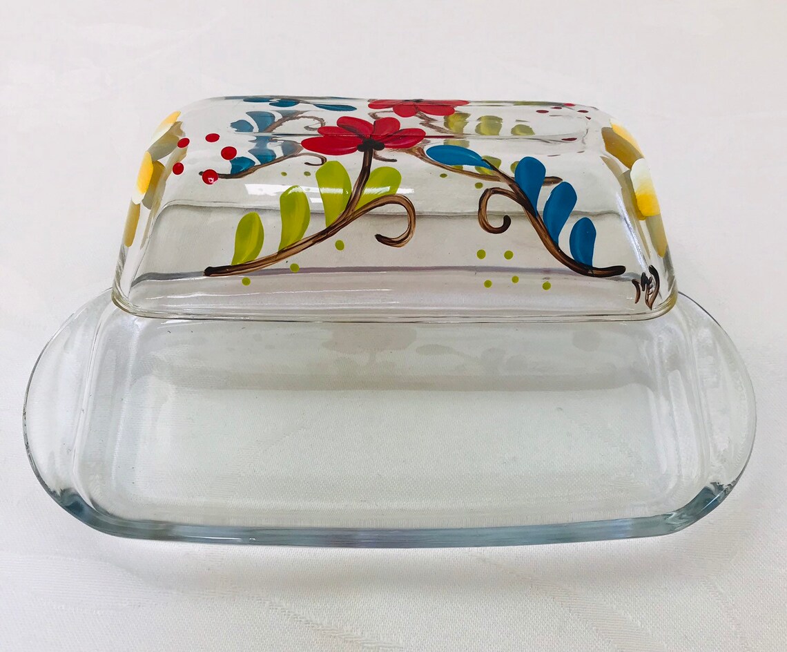 Butter dish butter dish with lid fiesta glass butter dish Etsy