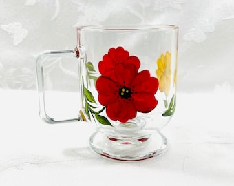 Mug,large mug,hand painted,poppies,gift idea