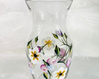 Vase, garden flowers vase, birthday gift, large vase, hand painted