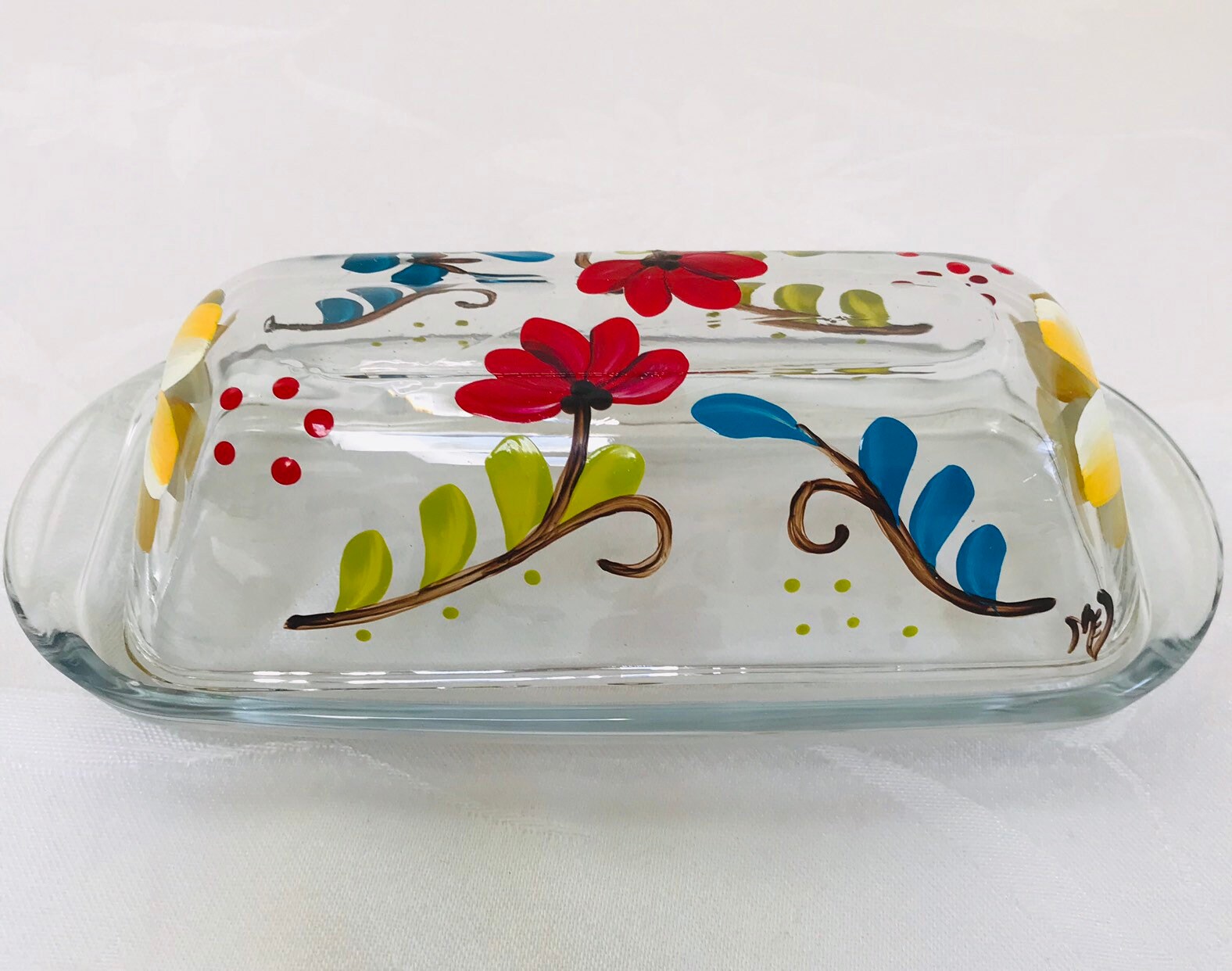 Butter dish butter dish with lid fiesta glass butter dish Etsy