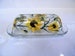 Sunflowers butter dish, glass butter dish with lid, painted sunflowers 