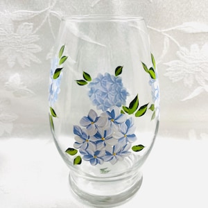 Vase,blue hydrangeas,hand painted, gift idea