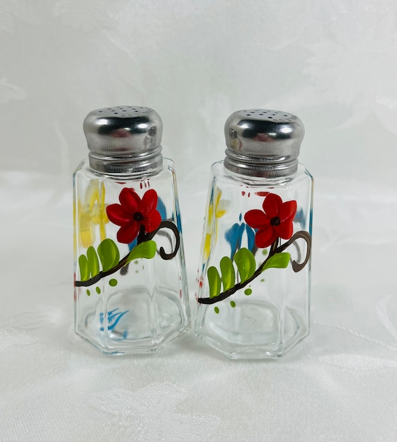 hand painted salt and pepper shakers