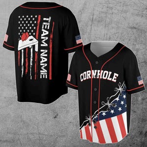 Personalized American Cornhole Baseball Jersey - Custom Team Name For Men
