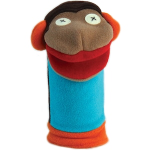 Monkey Hand Puppet, Safe For All Ages (Newborn+), Movable Mouth, Eco Friendly, Handmade in Canada, No Border Charges to USA or Canada