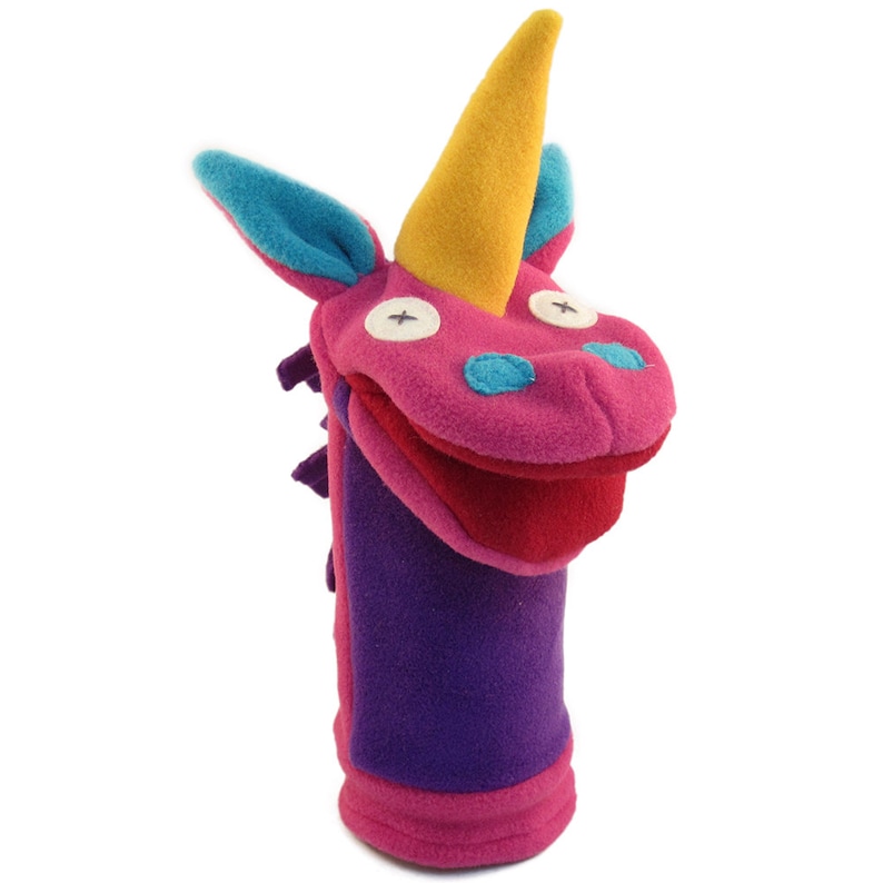 Unicorn Hand Puppet, Safe for All Ages newborn, Movable Mouth, Eco