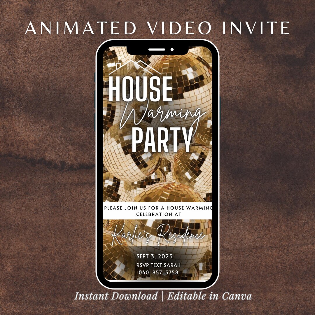 Digital Housewarming Party Invitation, Animated House Warming Invite ...