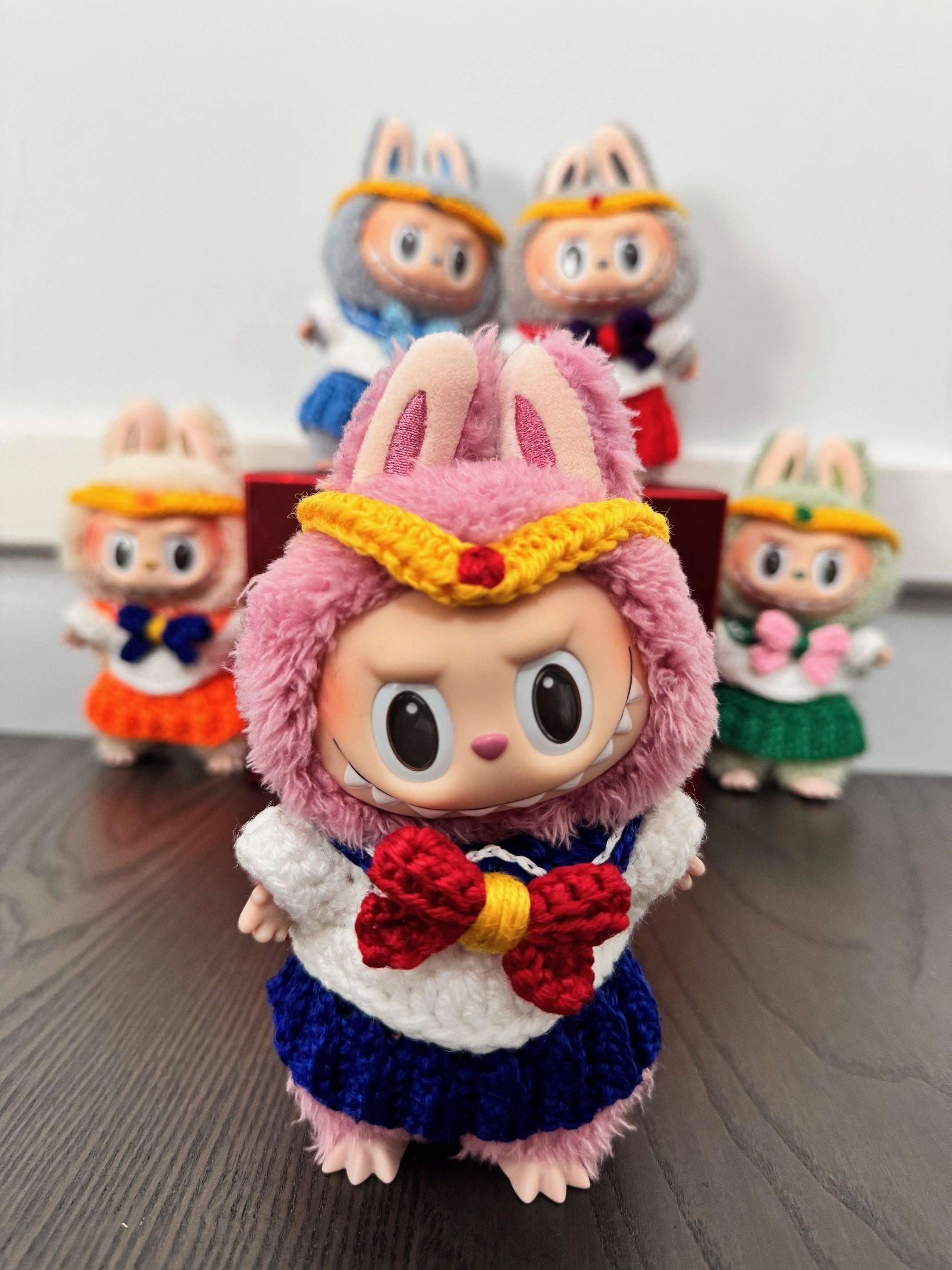 popmart labubu コスチューム セーラームーン ちびうさ Sailor PDF Crochet Pattern, Digital Pattern, Labubu Clothes