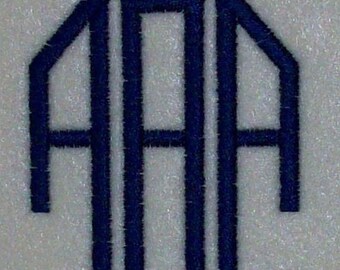 Octogon 3 Letter Embroidery Machine Monogram Alphabet Font Set 10192