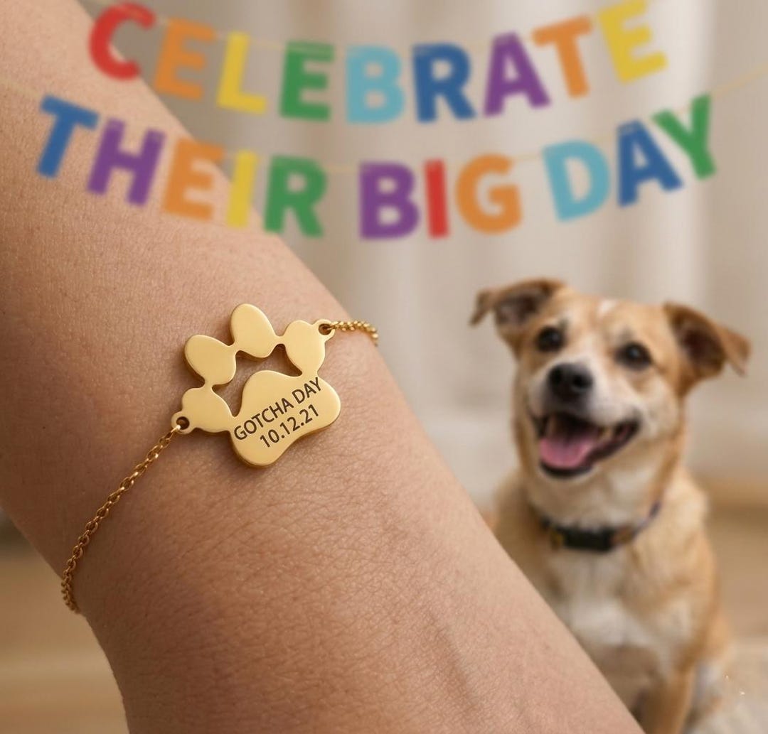 Personalized Dog Paw Print Name Bracelet – Engraved Pet Memorial ...