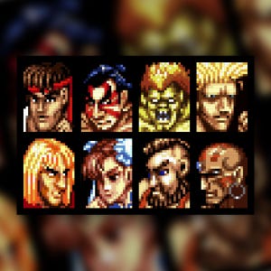 May include: A grid of eight pixelated portraits of characters from a video game. The characters are all male and have different hairstyles, facial features, and clothing. The characters are all looking at the viewer.
