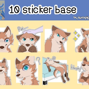 Lot de 2 autocollants canins / emotes autocollants Lot chien renard-loup | Stickers numériques pour Telegram et Discord