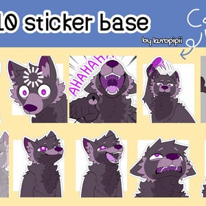 Furry Canine Sticker Base Meme Pack 2 | Wolf & Fox Meme Emotes | Editable Digital Stickers for Telegram, Discord, Art Commissions